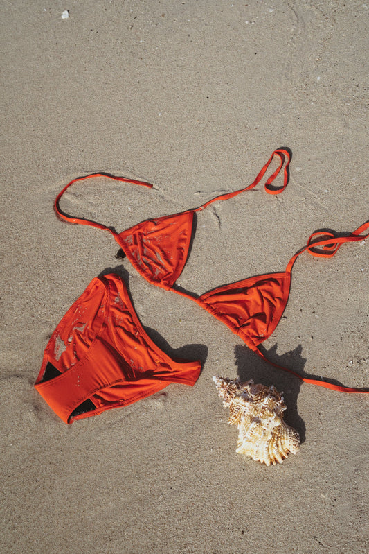 period bikini on beach 